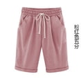 thumbnail image 2 of Pantalones cortos Cintura elástica Pantalones cortos sueltos Mujer Trajes de verano, Rosa, XL kenally AP002089-33, 2 of 6