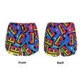thumbnail image 5 of Lsque Vintage Audio Cassettes Printed Women's Running Shorts with Liner Pockets,Elastic Quick Dry Workout Athletic Gym Yoga Shorts,Womens High Waist Shorts-XX-Large, 5 of 9