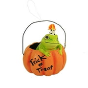Bethany Lowe Party Frog In Pumpkin Ornament.