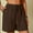 Brown, variant on LEBONYARD Women's Plus Running Shorts,Women's Linen Shorts Solid Color Comfortable Elastic Wide Leg Casual Shorts