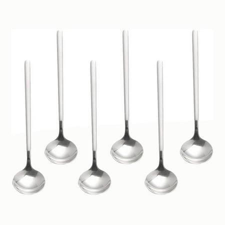 

Stainless Steel 6Pcs Espresso Spoons Teaspoons for Coffee Sugar Dessert Cake Ice Cream Soup Antipasto (Silver)