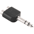 thumbnail image 2 of Adaptador y convertidor de audio estéreo macho de 6,35 mm y 1/4 de pulgada a dos conectores hembra dobles en Y, 2 of 8