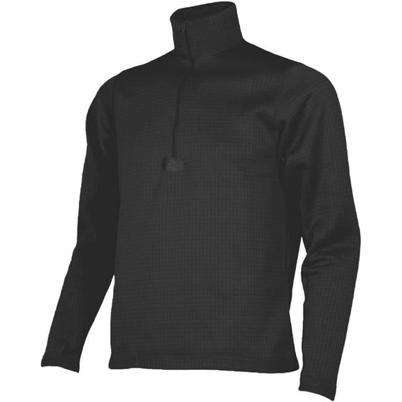ECWCS Gen III Level 2 Thermal Grid Fleece Shirt, 100% Polyester, Made in USA, Black, Size X-Large