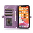 thumbnail image 2 of Dteck iPhone 11 Zipper Wallet case,PU Leather Flip Retro Shockproof Magnetic Zipper Wallet Stand Case Cover for iPhone 11 6.1 inch,Purple, 2 of 10