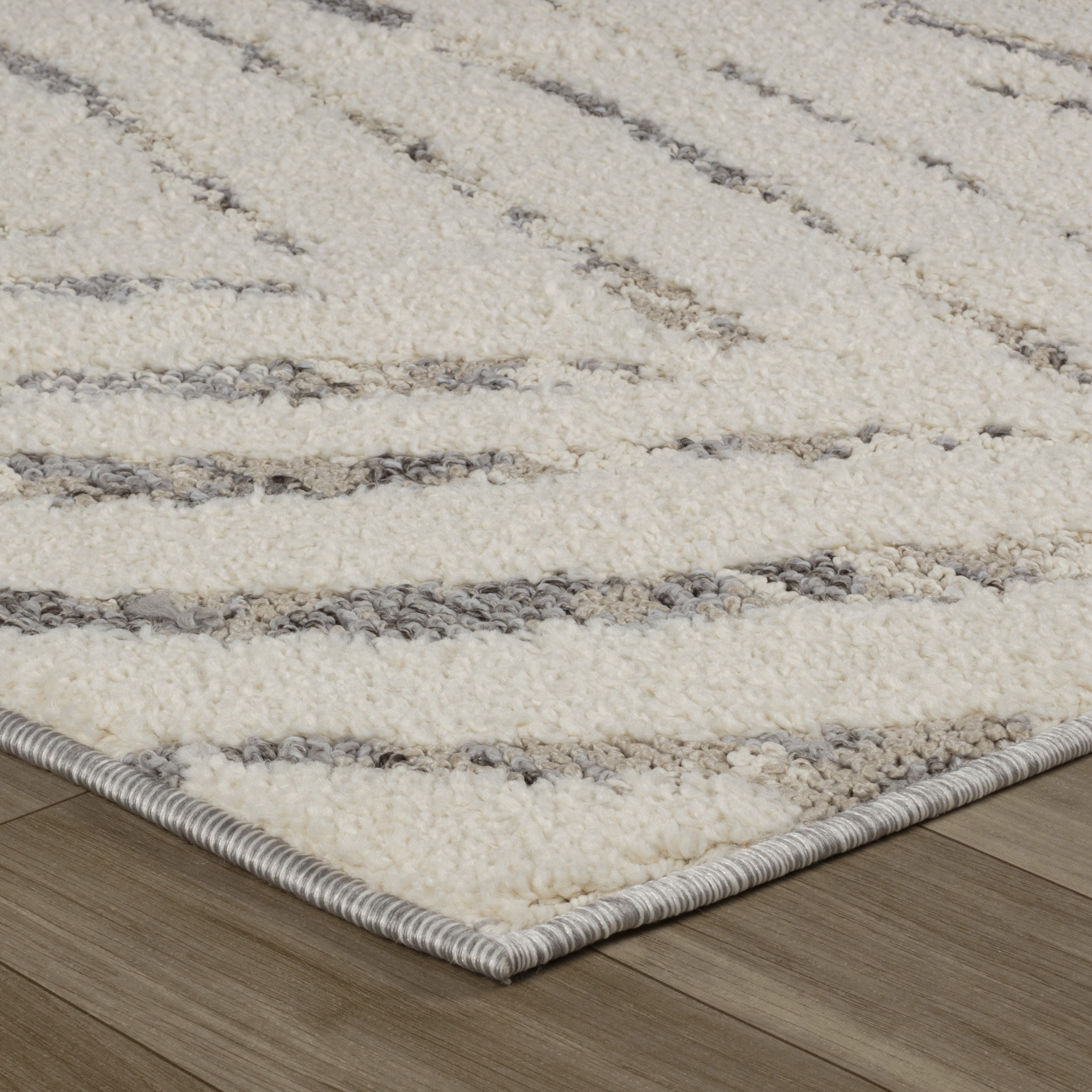 Rug Branch Nimbus Floral Indoor Area Rug, Cream Grey, Modern - Living Room, Bedroom, Dining Room, and Kitchen