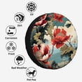 thumbnail image 4 of Blooming Peonies With Leaves Pattern Polyester Universal Spare Wheel Tire Cover Wheel Covers for Trailer RV SUV Truck Camper, 4 of 5