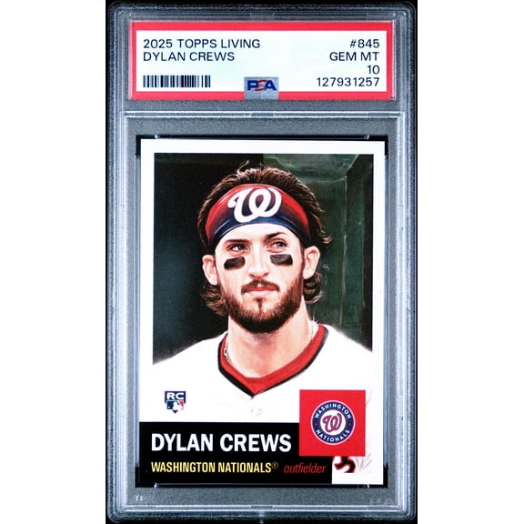 Graded 2025 Topps Living Dylan Crews #845 Rookie RC Baseball Card PSA 10 Gem Mint