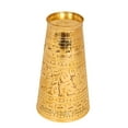 thumbnail image 4 of Indian Art Villa, Brass Lassi Glass, Embossed Flower Design, Decorative, 6.5" Height, 4 of 4