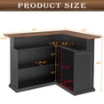 thumbnail image 3 of L Shaped Home Bar Cabinet with Fridge Space, Oversized Modern Basement Bar Table, 3 of 10