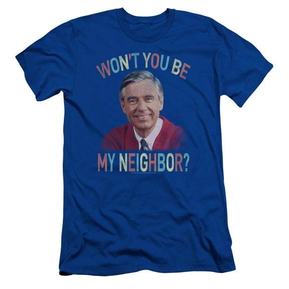 Mister Rogers Wont You Adult 30/1 T-Shirt Royal Blue