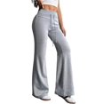 thumbnail image 2 of Women'S Wide Waistband Sweatpants Trendy Baggy High Waisted Casual Trousers Flare Leg Pant Light Gray XL, 2 of 7