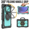 thumbnail image 3 of Case for Samsung Galaxy Tab S10+ Plus 2024/S9 FE+ Plus 12.4 inch, 360 Rotating Stand Handle Pencil Holder Shoulder Strap Heavy Duty Shockproof Cover, Sky Blue PC, 3 of 7