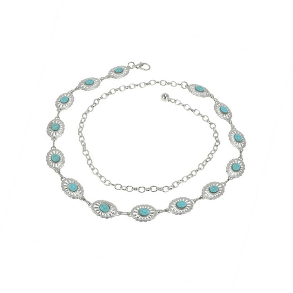 Vocoste 1 Pc Waist Chain Fashion Retro Adjustable for Women Silver Tone