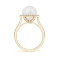 thumbnail image 2 of ANGARA South Sea Cultured Pearl Halo Ring with Milgrain in 14K Yellow Gold for Women | June Birthstone, Birthday, Anniversary, Jewelry Gift for Women | Pearl Ring, 2 of 5