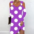 thumbnail image 2 of Lovzfmll Robe d'Été pour Femmes Imprimée Mode Manches Longues Col Rabattu Robe Violette, 2TG, 2 of 5