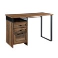 thumbnail image 4 of Walker Edison Modern Metal and Wood 3 Drawer Writing Desk Home Office Workstation Small, 48 Inch, Rustic Oak, 4 of 5
