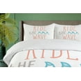 thumbnail image 4 of Ambesonne Ride the Wave Duvet Cover Sets, Exotic Sports, 2-Queen, Pale Pink Aqua, 4 of 7