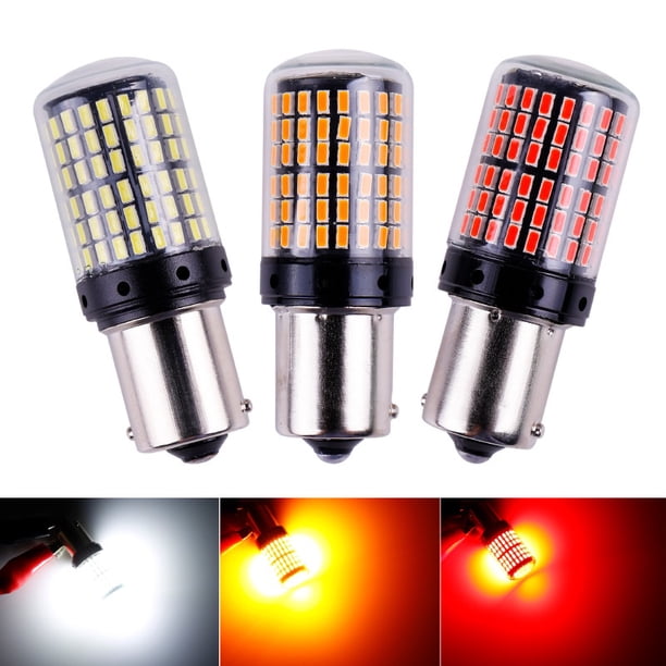 1PC 1156 BA15S t15 P21W Bombillas LED BAU15S PY21W 7440 W21W P21/5W 1157 BAY15D 7443 3157 144smd Lámpara CanBus Luz De Señal De Giro Sin Flash huangjie unisex