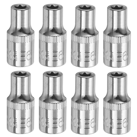 Uxcell 8pcs E-Torx Socket 1/4" Drive E6 External Torx Deep Socket CR-V Star Socket 1" Length