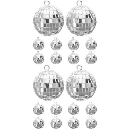 Hemoton 20 pcs  Hanging Disco Mirror Ball Bar Hanging Party Disco Ball Xmas Mirror Ball Decoration