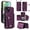 Deep Purple, variant on ELISORLI Luxury Wallet Case for iPhone 14 6.1 inch with Tempered Glass Card Slot Thin Slim Flip Purse & Shoulder Strap, Credit Card Holder Stand Phone Cover for iPhone14 5G i i-Phone i14 14Case Black