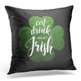 thumbnail image 1 of BOSDECO Green Luck Greeting Lettering Pub Pillowcase Pillow Cover Cushion Case 20x20 inch, 1 of 1