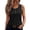 #0438-Black, variant on Favoffer Women's Henry Neck Blouse Sleeveless Button Front Solid Color Loose Casual Top for Summer Holiday Leisure Fashion