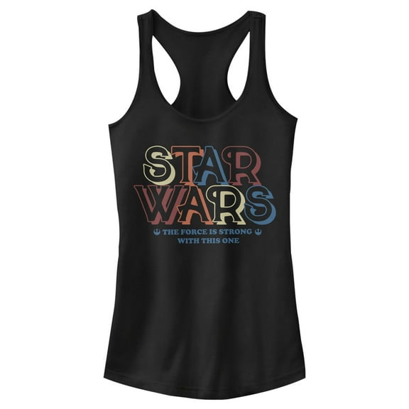 Junior's Star Wars: A New Hope The Force Is Strong With This One  Racerback Tank Top Black X Large