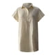 thumbnail image 5 of Vestido camisero de manga corta con botones para mujer: túnica informal de color liso, tejido suave y transpirable, versátil para tres estaciones., 5 of 5