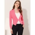 thumbnail image 3 of Chaqueta Corta Casual de Negocios Allegra K sin cuello para Mujer Rosa Caliente M, 3 of 5