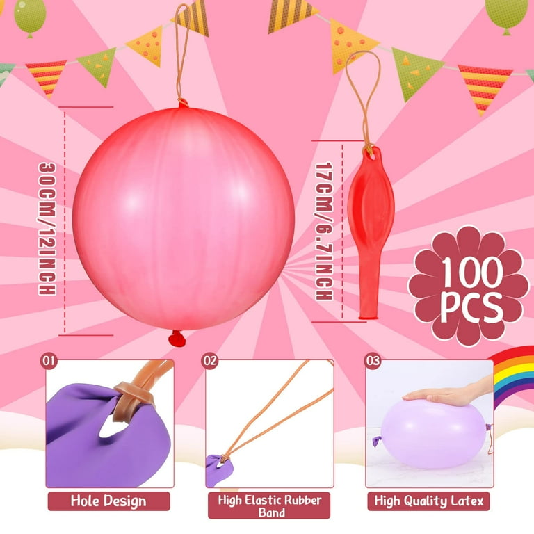 100 Pcs Punch Balloons GP27 Punching Balloon Assorted Color