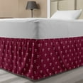 thumbnail image 1 of Fleur De Lis Bed Skirt, Rococo Royal Pattern Crown Traditional European Nobility Feminine Art, Elastic Bedskirt Dust Ruffle Wrap Around for Bedding Decor, 4 Sizes, Dark Magenta White, by Ambesonne, 1 of 2