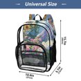 thumbnail image 4 of Large Clear PVC Backpack Heavy Duty See Through Backpack for Adults Work Travel, Sunflower Garden Printed 12L, 4 of 8