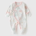 thumbnail image 2 of Newborn Preemie Boys Girls Underwear Pajamas Rompers Home Clothes Footed Sleeper Gown With Mitten Footed Print Infant Play For 0 6 Months Pink Rompers Baby Gift, 2 of 6
