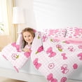thumbnail image 4 of jejeloiu Pink Floral Monogram P 7pcs Bedding Comforter Set For Girls,Cute Bowknot Pink 3D Initial Design Queen Bedding Sets,Pink Reversible, 4 of 7