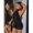 Black, variant on Black X GloRilla High Neck Backless Ruffle Mini Bodycon Dress Club Night