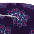 thumbnail image 3 of Abstract Pouf Cover with Zipper, Repetitive Print Dots Flowers Mandala Style, Soft Decorative Fabric Unstuffed Case, 30" W X 17.3" L, Dark Purple Sky Blue, by Ambesonne, 3 of 5