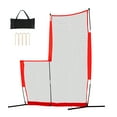 thumbnail image 1 of KFFKFF L Screen for Batting Practice, 7x7 ft Safety Net for Baseball & Softball, Portable Protector Screen with Carrying Case & Ground Anchors, Pitchers Protective Pitching Net, 1 of 9