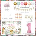 thumbnail image 3 of Wild One Birthday Decorations Girl Pink Leopard Jungle Safari Theme 1st Birthday Party Decorations Wild One Backdrop Jungle Animal Table Cover Triangle Banner Cake Topper Balloons, 3 of 7