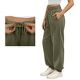 thumbnail image 2 of Bibifish Womens Pants Oversized High Waist Internal Drawstring Sweatpants Elastic Waistband Solid Color Athletic Jogger Pants With Pockets, 2 of 9