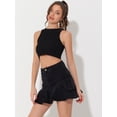 thumbnail image 2 of Falvaqueinformal pamujer, minifalvaqueacampanade cintualplisacon pantalones cortos Negro S, 2 of 5