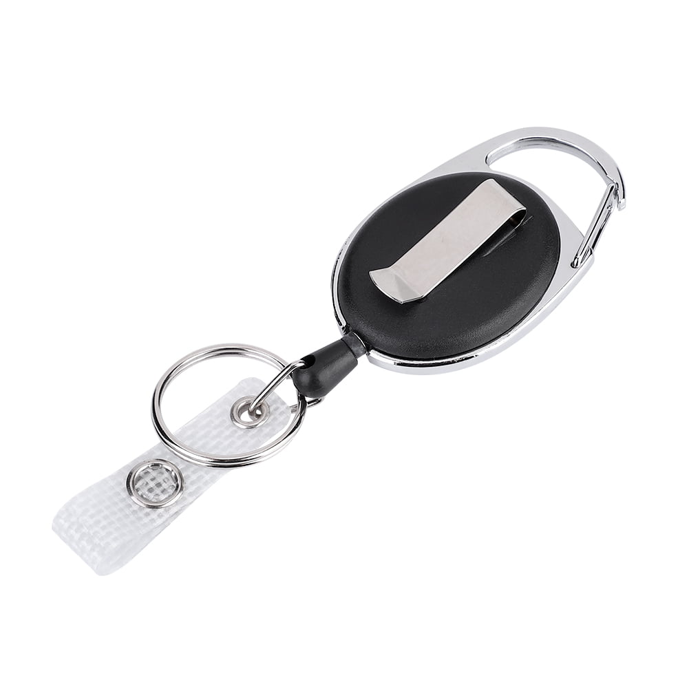 12 Retractable Key Chain Holders Split Ring Badge Recoil Belt Clip Pull Chain ID 