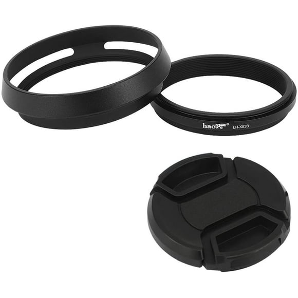 LH-X53B 3in1 Lens Hood with Adapter Ring with Cap Set for Fujifilm Fuji FinePix X70 X100 X100S X100T X100F X100V