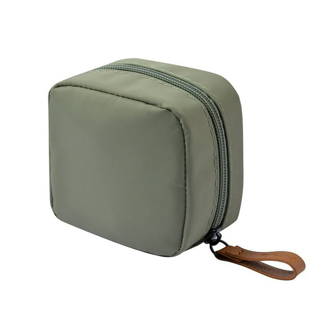 Bolsa De Maquillaje Portátil, Pequeña Organizadora De Cosméticos Con Asa, Impermeable Y Resistente a La Suciedad, Con Múltiples Bolsillos Para Lápiz Labial, Toallas Sanitarias Y Artículos