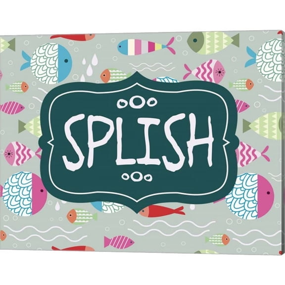 Metaverse Color Me Happy 'Splish and Splash Fish Pattern Green Part I' Canvas Art