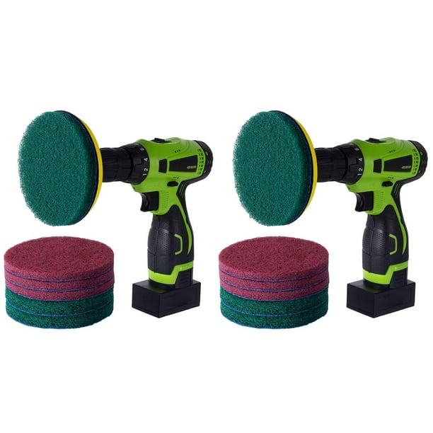 16 piezas Kit de Limpieza de Almohadillas de Fregado para Fregadoras Azulejos Y Cepillos Eléctricos de 5 Pulgadas