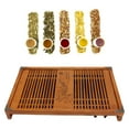 thumbnail image 4 of Tea Talent Tipo Depósito Y Drenaje Bandeja De Té De Maciza Caja De Bandeja Para Servir Mesa De Té Gongfu, 21,2 X 13,4 X 2,36 Pulgadas Con Cuatro Esquinas Piezas De Cobre, 4 of 7