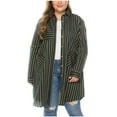 thumbnail image 2 of Jamicy Plus Size Striped Shirt Dress for Women Lightweight Button Down Blouses Casual Flowy Long Tunic Tops with Pockets, 2 of 4