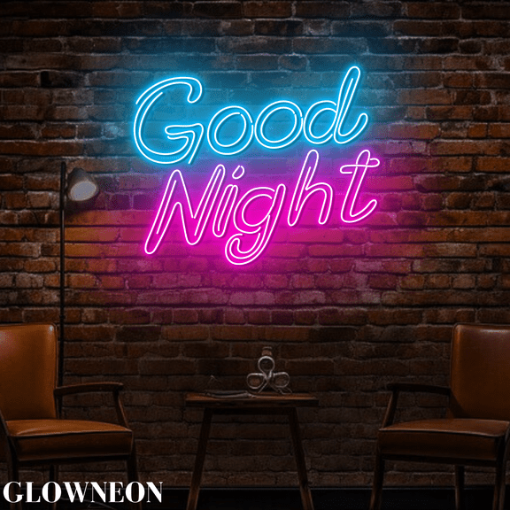 Glowneon Goodnight Neon Led Light, Bedroom Wall Art, Bedroom Decor