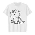 thumbnail image 4 of shoper Toddler T Shirts 4t Crew Neck Cute Dinosaur Print Short Sleeve Cotton Casual Daily Cute Tops for Teen Girls Girls' Tops, Tees & Blouses White 150, 4 of 4